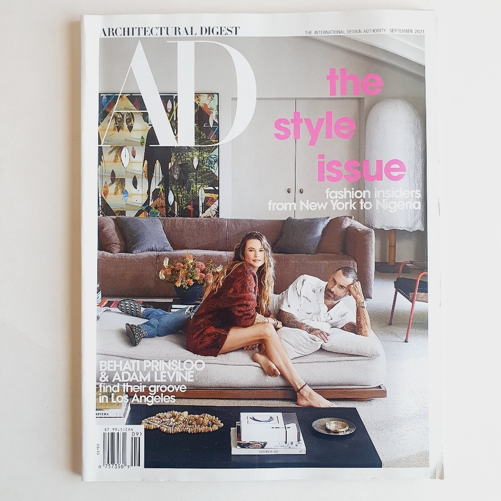 Architectural Digest Magazine September, 2021 Adam Levine & Behati Prinsloo